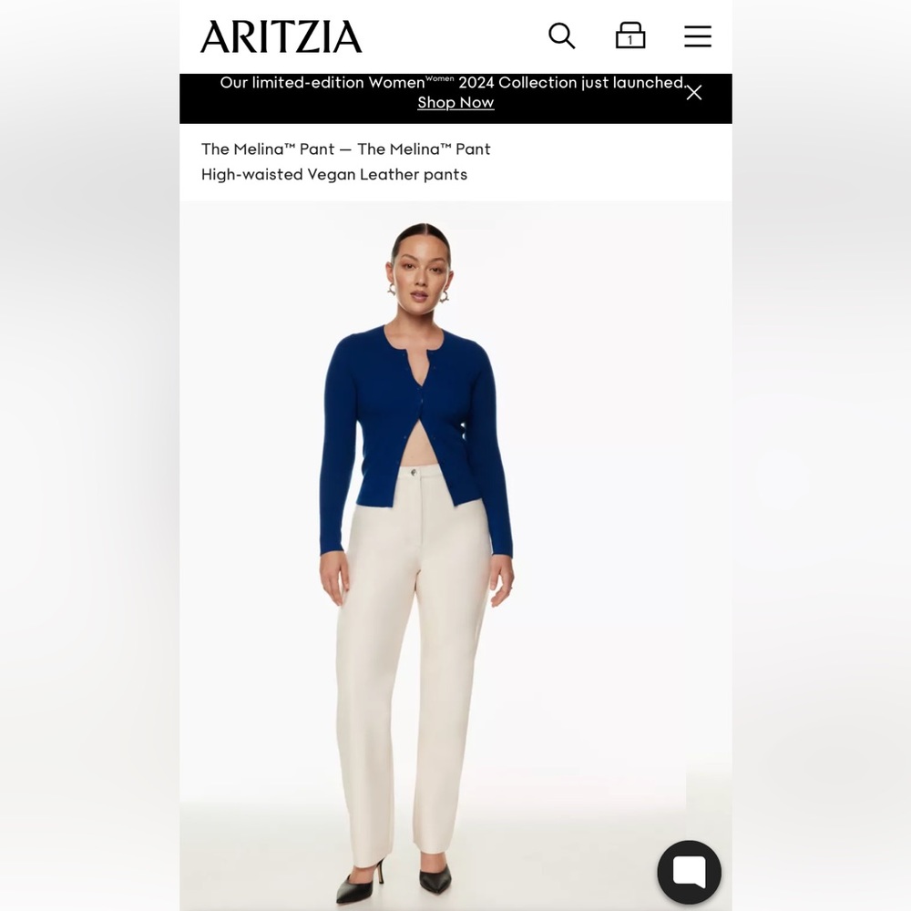 Aritzia Command Pant - birch colour size 6 tall